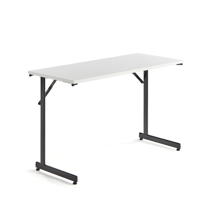 Stół konferencyjny CLAIRE, składany, 1200x500x730 mm, biały, czarny