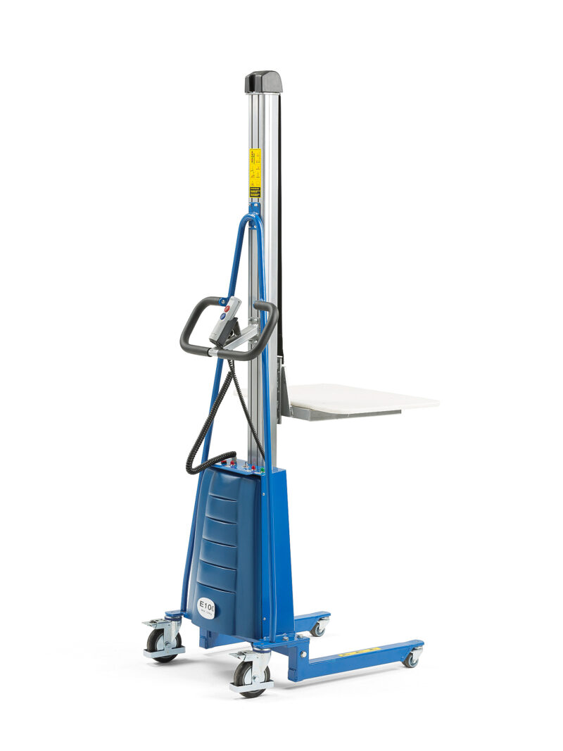 Elektryczna sztaplarka stanowiskowa LEVER, 100 kg