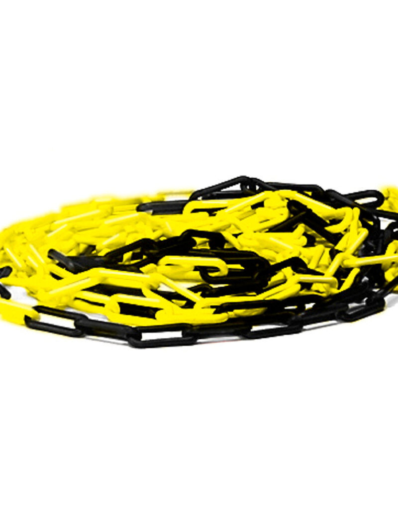 Łańcuch plastikowy, ogniwa 8 mm, 24 metry, żółto-czarny