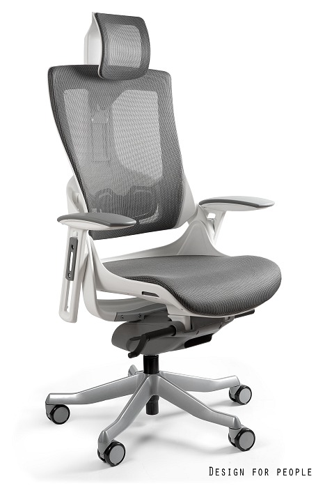 FOTEL OBROTOWY WAU 2 BIAŁY/SIATKA NW41 CHARCOAL UNIQUE