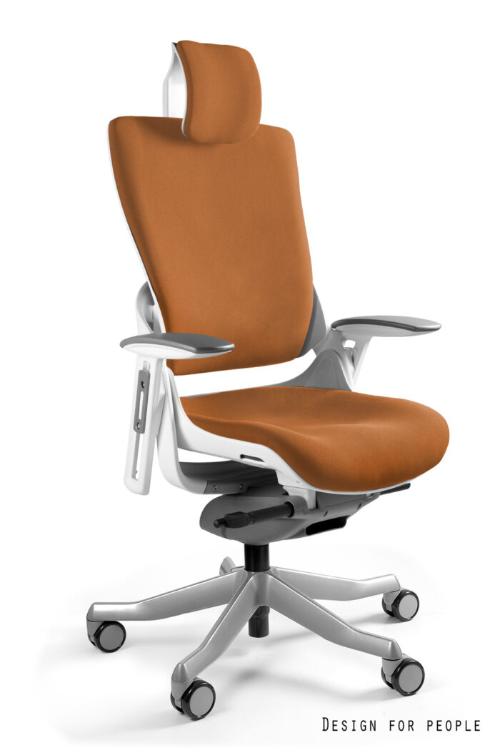 FOTEL OBROTOWY WAU 2 BIAŁY/TKANINA BL405 MANDARIN UNIQUE