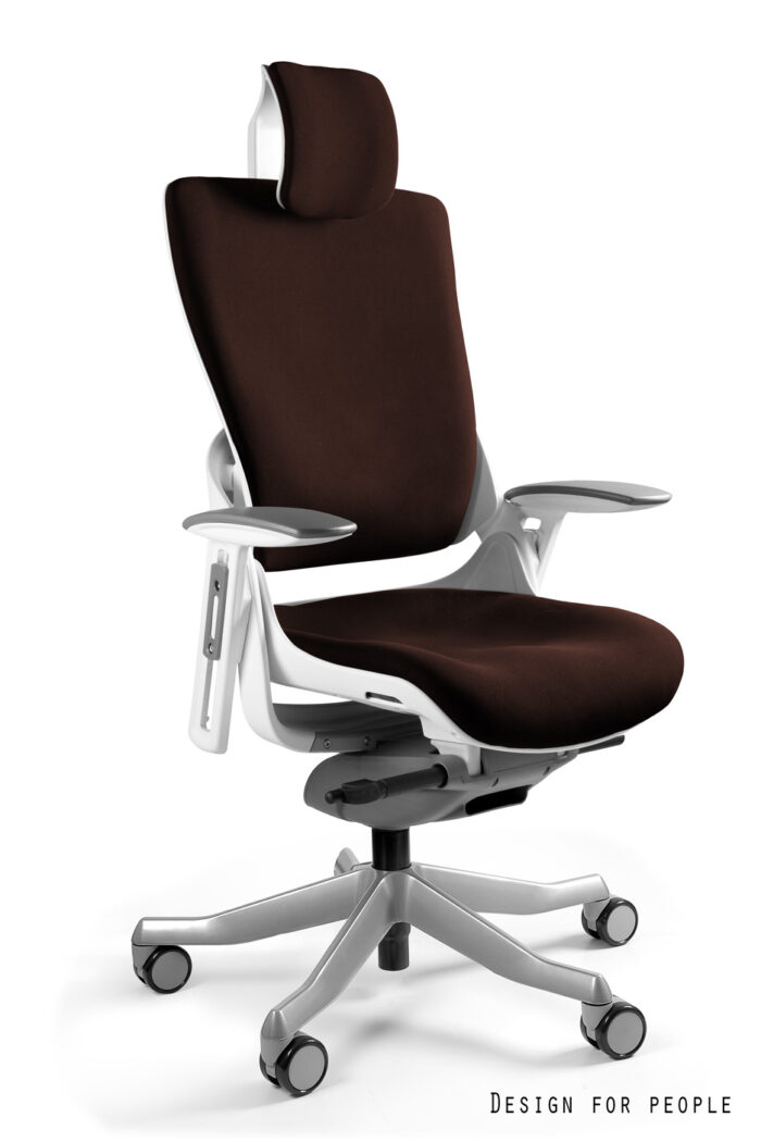 FOTEL OBROTOWY WAU 2 BIAŁY/TKANINA BL406 COCOA UNIQUE
