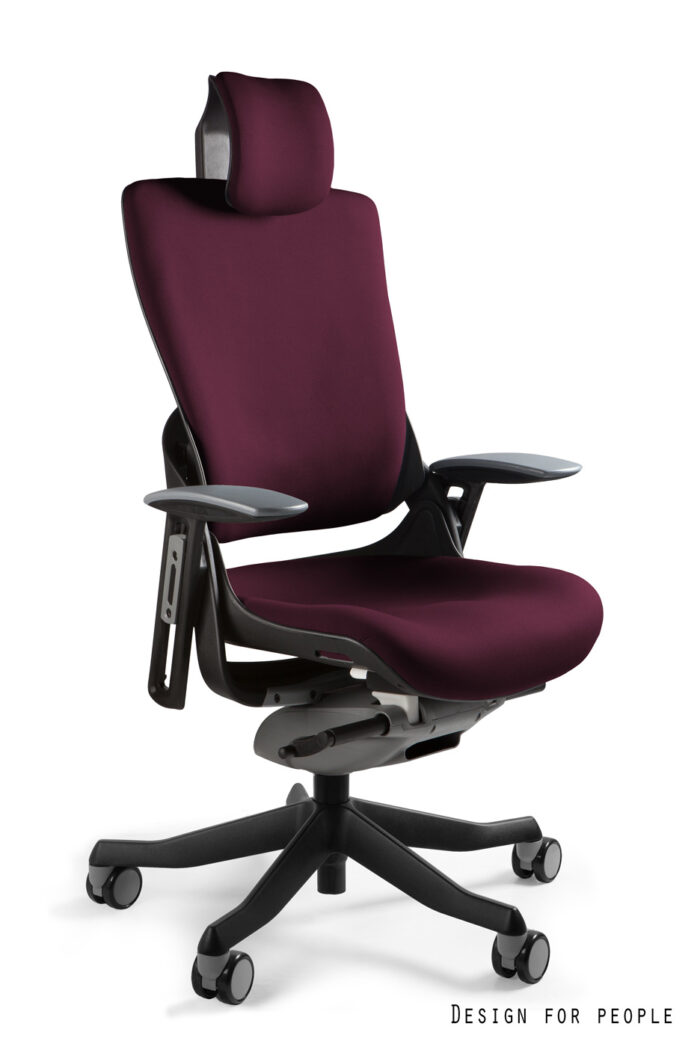 FOTEL OBROTOWY WAU 2 CZARNY/TKANINA BL403 BURGUNDY UNIQUE