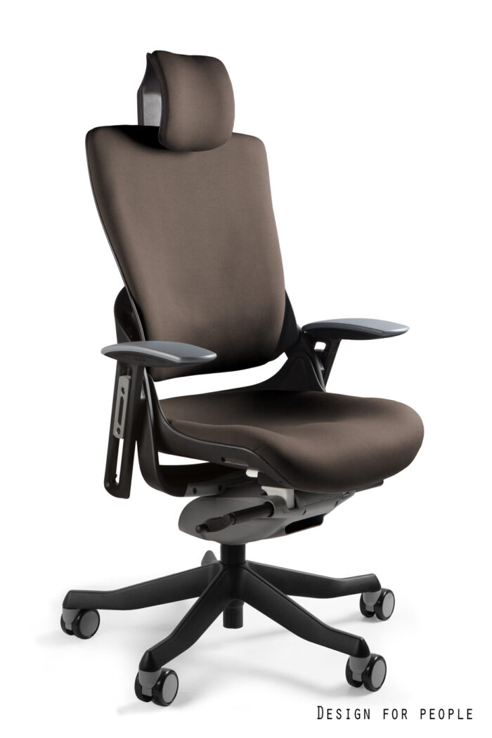 FOTEL OBROTOWY WAU 2 CZARNY/TKANINA BL409 TAUPE UNIQUE