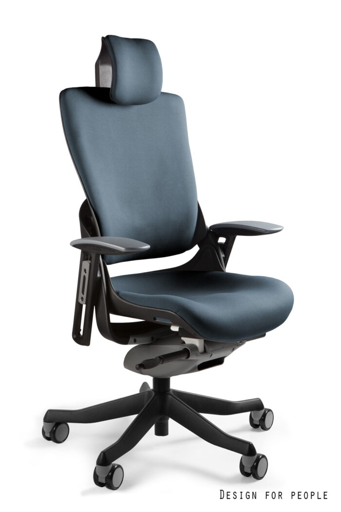FOTEL OBROTOWY WAU 2 CZARNY/TKANINA BL417 SLATEGREY UNIQUE