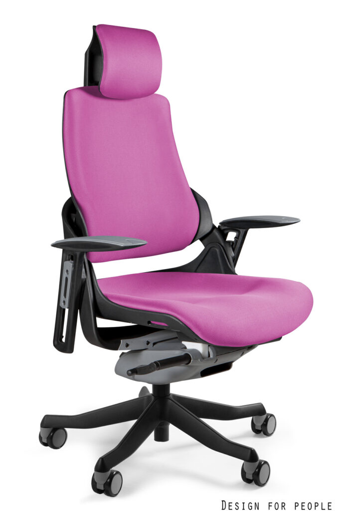FOTEL OBROTOWY WAU CZARNY/TKANINA BL401 MAGENTA UNIQUE