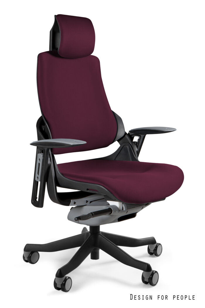 FOTEL OBROTOWY WAU CZARNY/TKANINA BL403 BURGUNDY UNIQUE