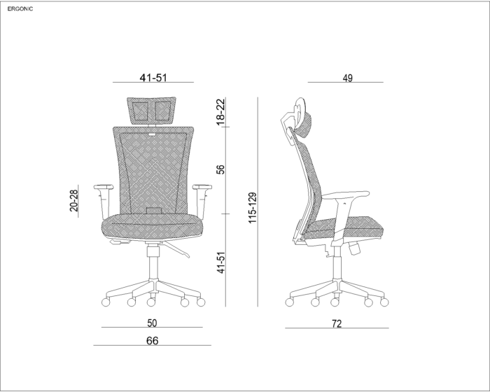 FOTEL OBROTOWY ERGONIC CZARNY UNIQUE - obrazek 3