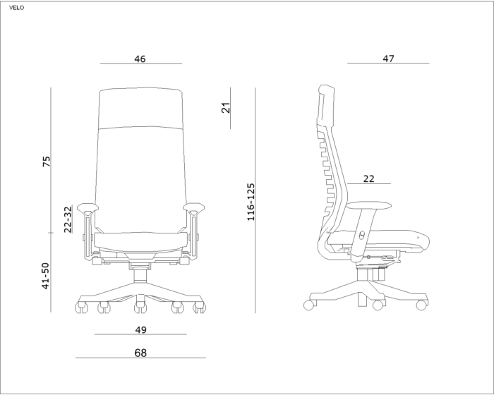 FOTEL OBROTOWY VELO BL402 DEEPRED UNIQUE - obrazek 2
