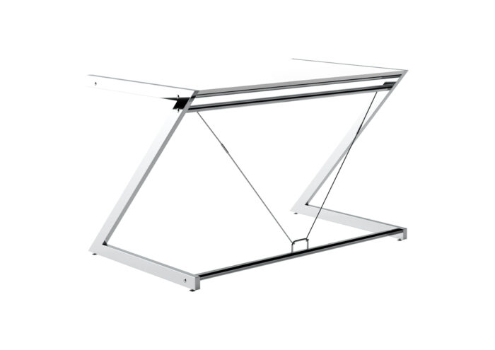 BIURKO Z-LINE COMPUTER DESK LAKIEROWANA PŁYTA MDF BIAŁA STELAŻ CHROMOWANY UNIQUE