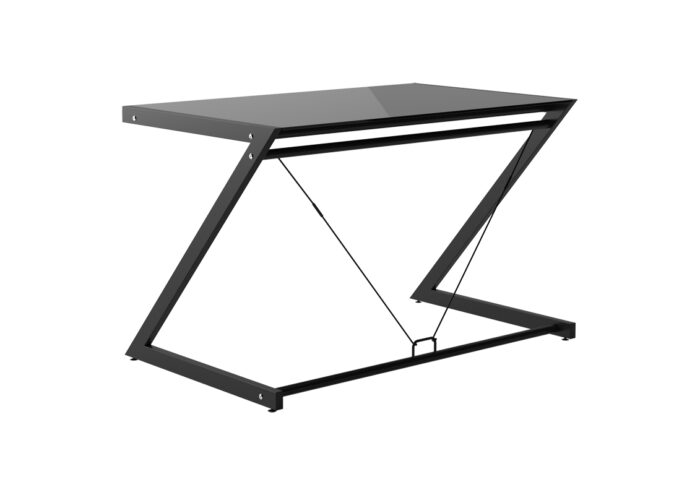 BIURKO DD Z-LINE COMPUTER DESK SZKLANY CZARNY STELAŻ CZARNY UNIQUE