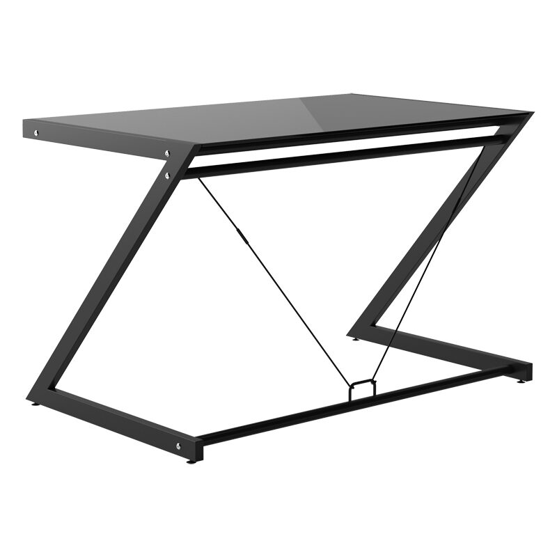 BIURKO DD Z-LINE COMPUTER DESK SZKLANY CZARNY STELAŻ CZARNY UNIQUE