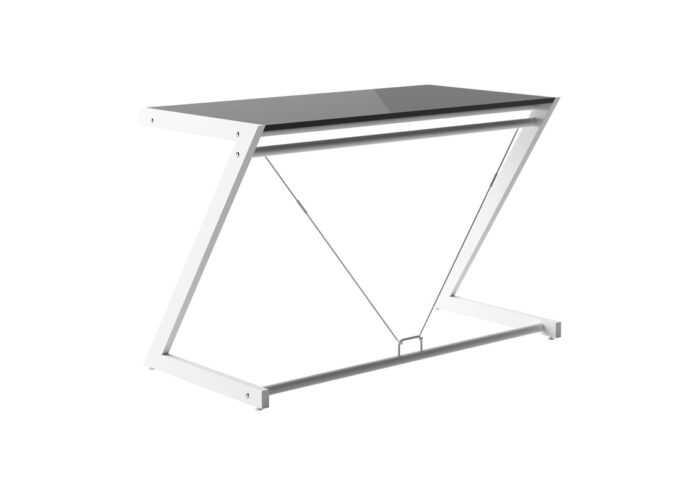 BIURKO DD Z-LINE DESK PLUS LAKIEROWANA PŁYTA MDF CZARNA STELAŻ BIAŁY UNIQUE