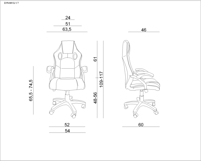 FOTEL GAMINGOWY DYNAMIQ V7 CZARNY-NIEBIESKI UNIQUE - obrazek 2