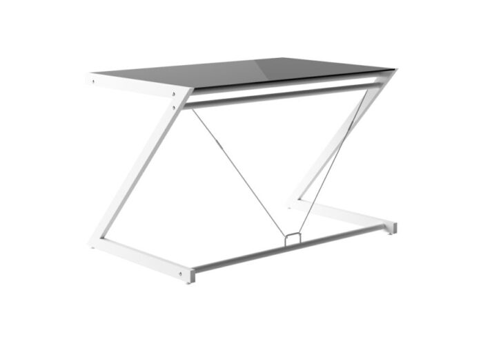 BIURKO DD Z-LINE COMPUTER DESK PŁYTA LAMINOWANA DĄB LANCELOT STELAŻ BIAŁY UNIQUE