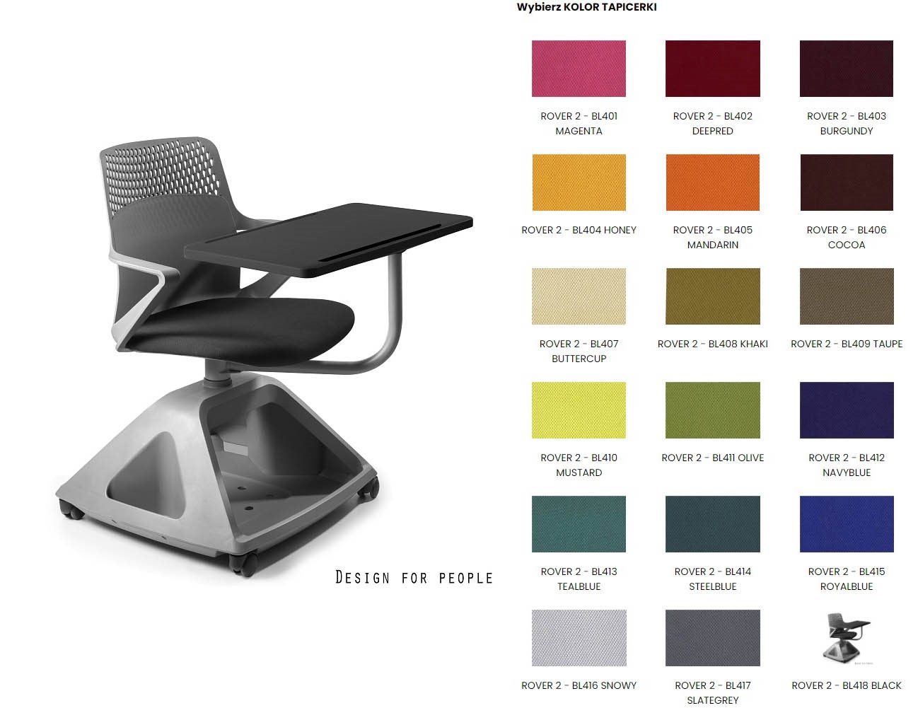 KRZESŁO SPECJALISTYCZNE ROVER 2 BL418 BLACK UNIQUE