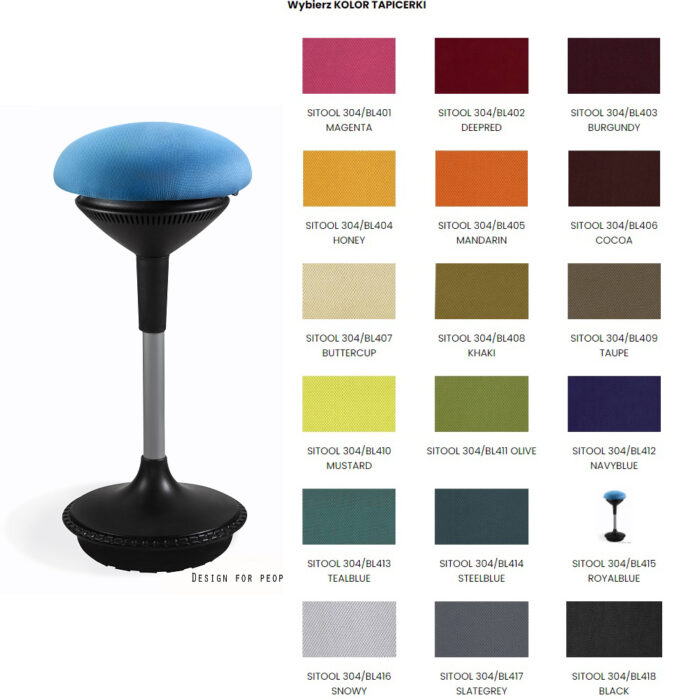 Specjalistyczny ergonomiczny hoker krzesło SITOOL 304/BL418 BLACK