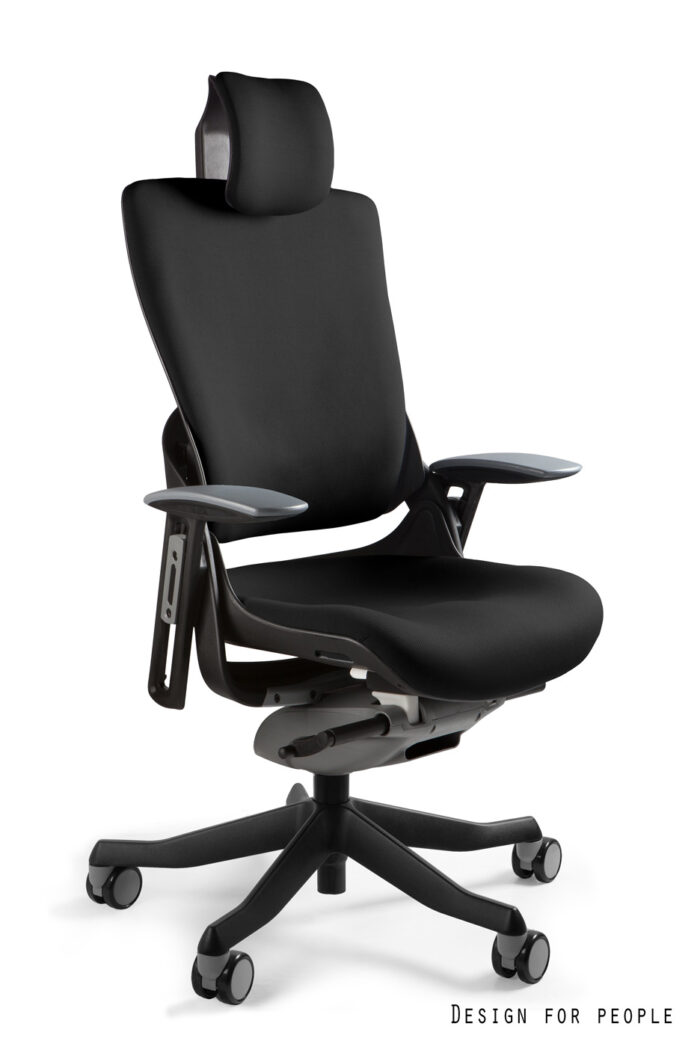 FOTEL OBROTOWY WAU 2 CZARNY/TKANINA BL418 BLACK/SIATKA NW43 ROYALBLUE UNIQUE