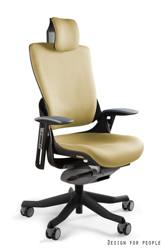 FOTEL OBROTOWY WAU 2 CZARNY/TKANINA BL407 BUTTERCUP/SIATKA NW41 CHARCOAL UNIQUE