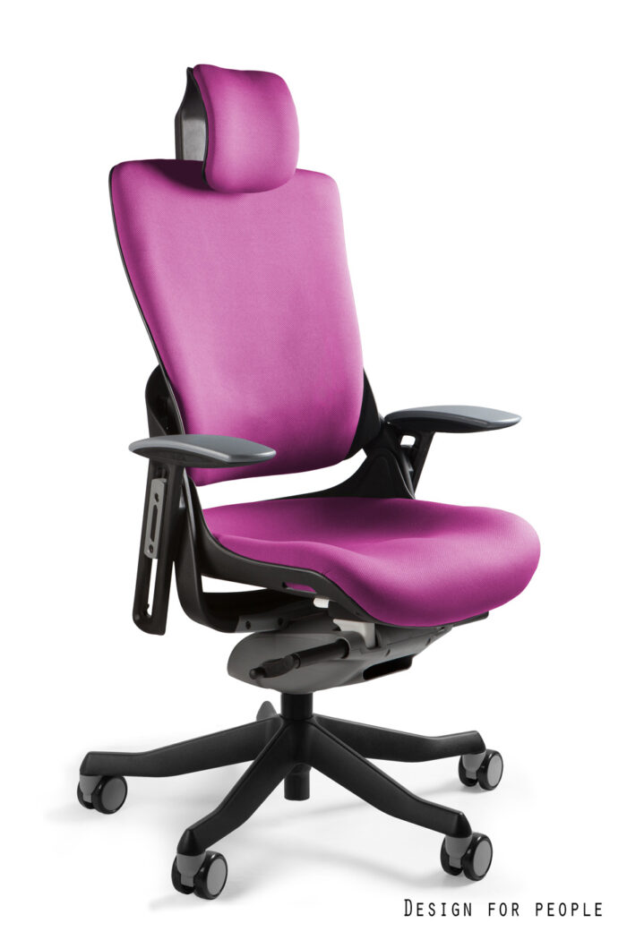 FOTEL OBROTOWY WAU 2 CZARNY/TKANINA BL401 MAGENTA/SIATKA NW43 ROYALBLUE UNIQUE