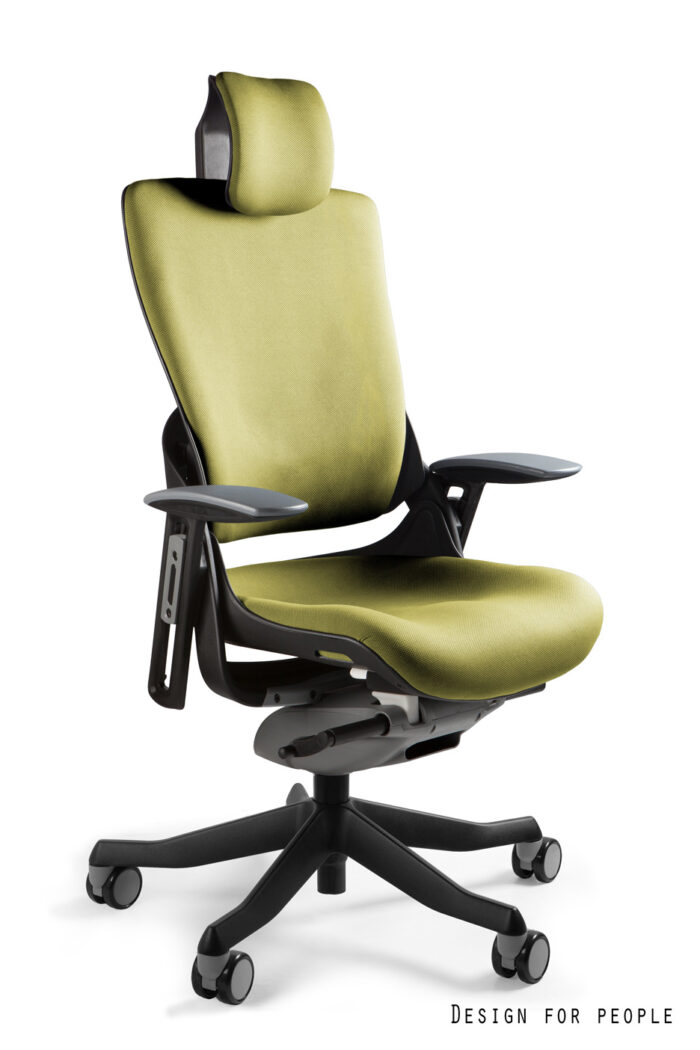 FOTEL OBROTOWY WAU 2 CZARNY/TKANINA BL411 OLIVE/SIATKA NW44 DEEPRED UNIQUE