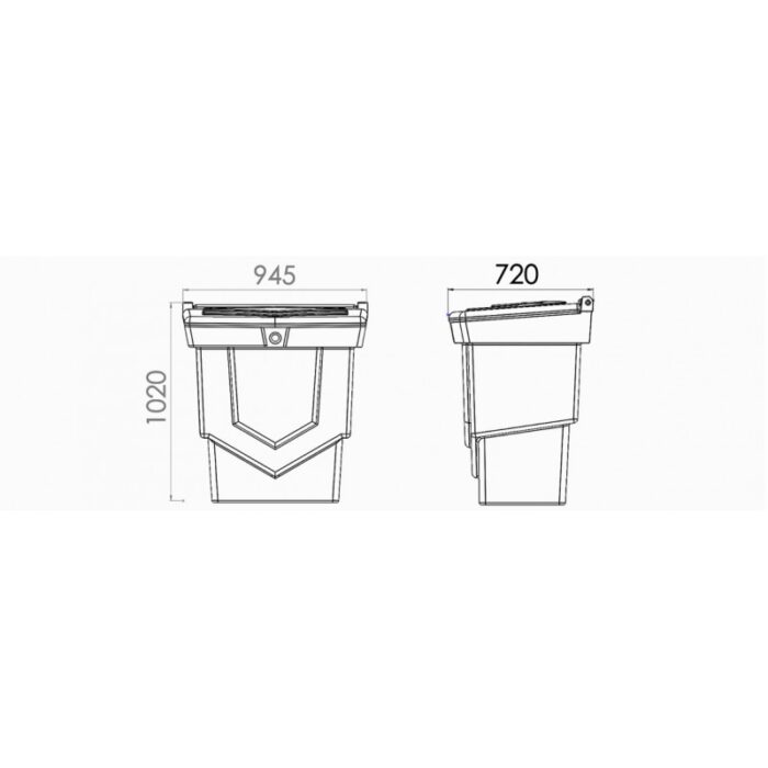 Pojemnik na piasek, sól drogową i sorbent 350l – 520kg - obrazek 4