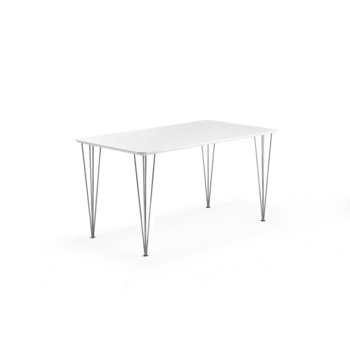 Stół do jadalni 800x1400x720mm blat biały nogi chrom - obrazek 5
