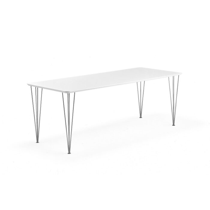 Stół do jadalni 800x2000x720mm blat biały nogi chrom