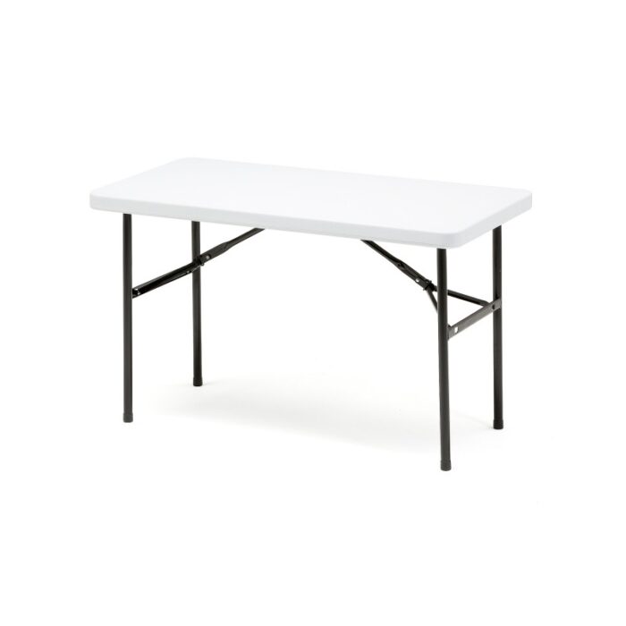 Stół składany z tworzywa sztucznego biały o wymiarach 610x1220 mm - obrazek 2