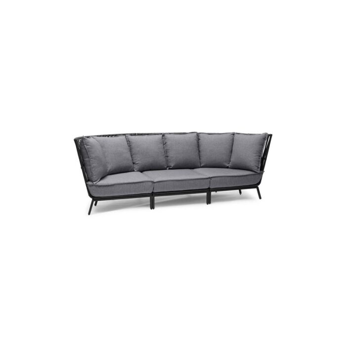 Sofa z technorattanu 275x100x95 z poduszkami do użytku w ogrodzie - obrazek 2
