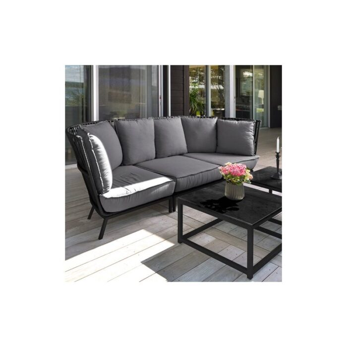 Sofa z technorattanu 275x100x95 z poduszkami do użytku w ogrodzie - obrazek 3