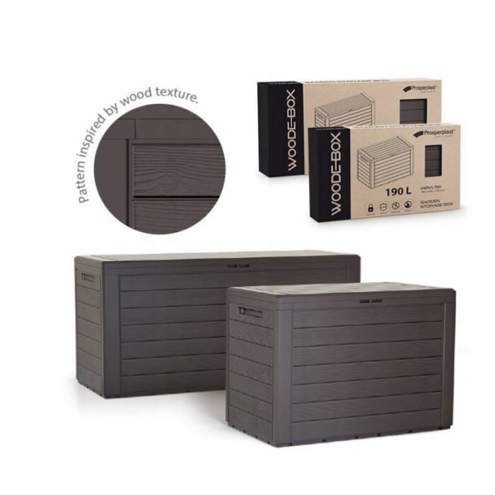 Skrzynia ogrodowa Woodebox 280L imitacja drewna - obrazek 3