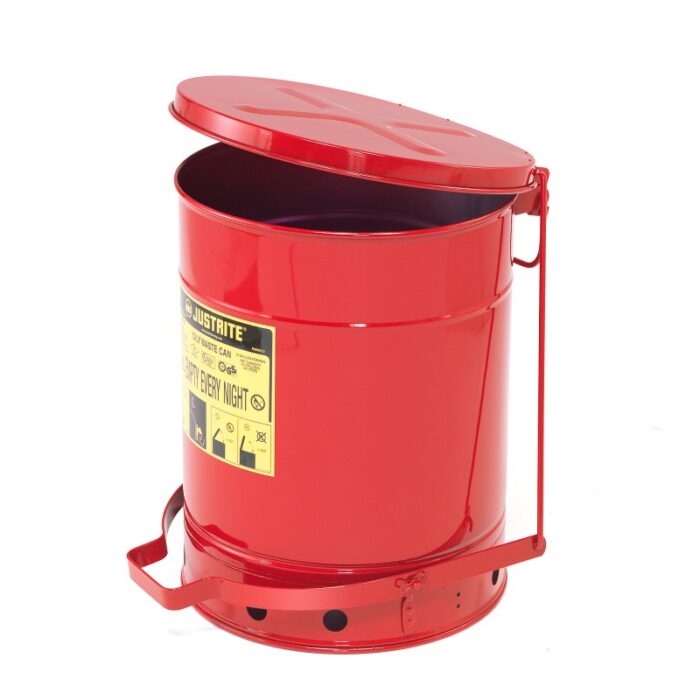 Kosz na odpady łatwopalne Justrite, fi 355x465 mm, 38 L - obrazek 2