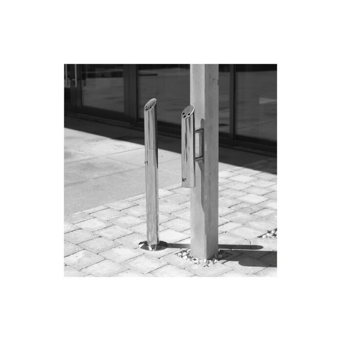 Popielnica estetyczna, model ścienny, Ø 76x460 mm, stal nierdzewna - obrazek 2