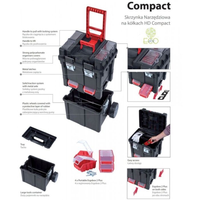 Skrzynka narzędziowa na kółkach Wheelbox HD Compact z pojemnikami - obrazek 2