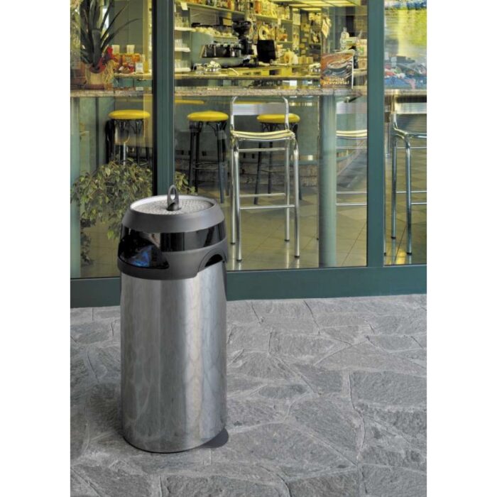 Kosz zewnętrzny popielnica Meliconi 60 L stal nierdzewna - obrazek 3