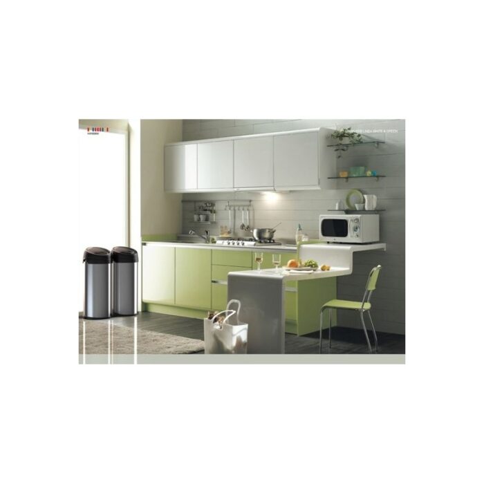 Kosz na śmieci Meliconi Ecolux 80 L Soft Touch stalowy 2x40 L - obrazek 5