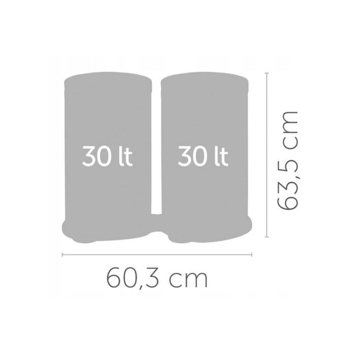 Kosz na śmieci Meliconi Ecolux 60 L na pedał 2x30 L - obrazek 5
