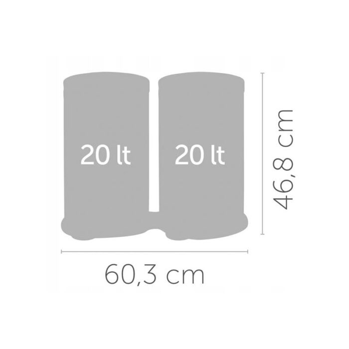 Kosz na śmieci Meliconi Ecolux 40 L na pedał 2x20 L - obrazek 4