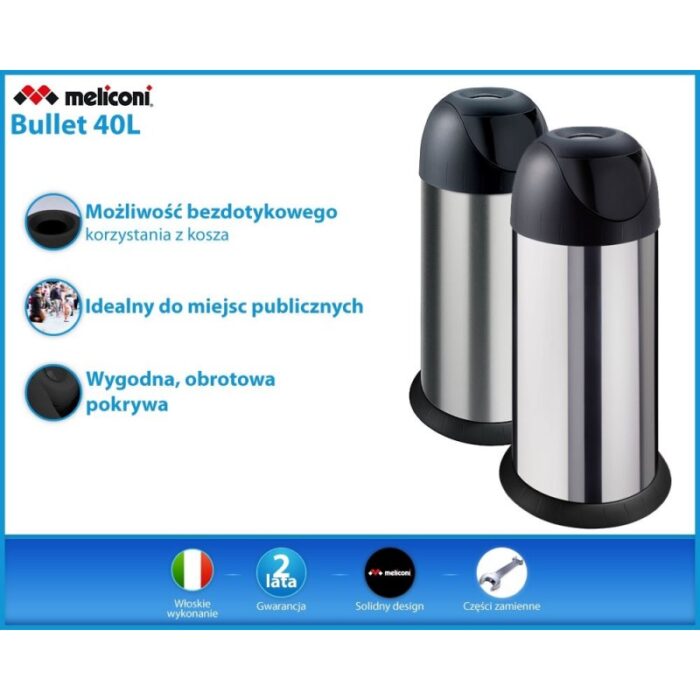 Kosz na śmieci Meliconi Bullet 40 L - obrazek 2