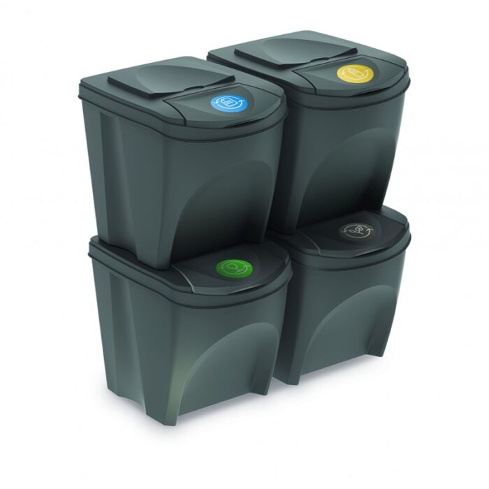 ZESTAW KOSZY DO SEGREGACJI ŚMIECI 4X25L SORTIBOX - obrazek 2