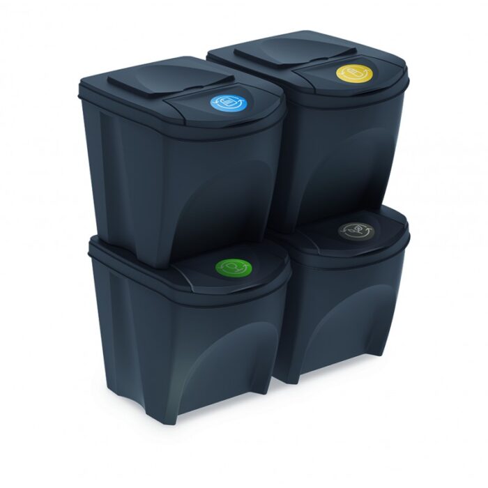 ZESTAW KOSZY DO SEGREGACJI ŚMIECI 4X25L SORTIBOX - obrazek 3