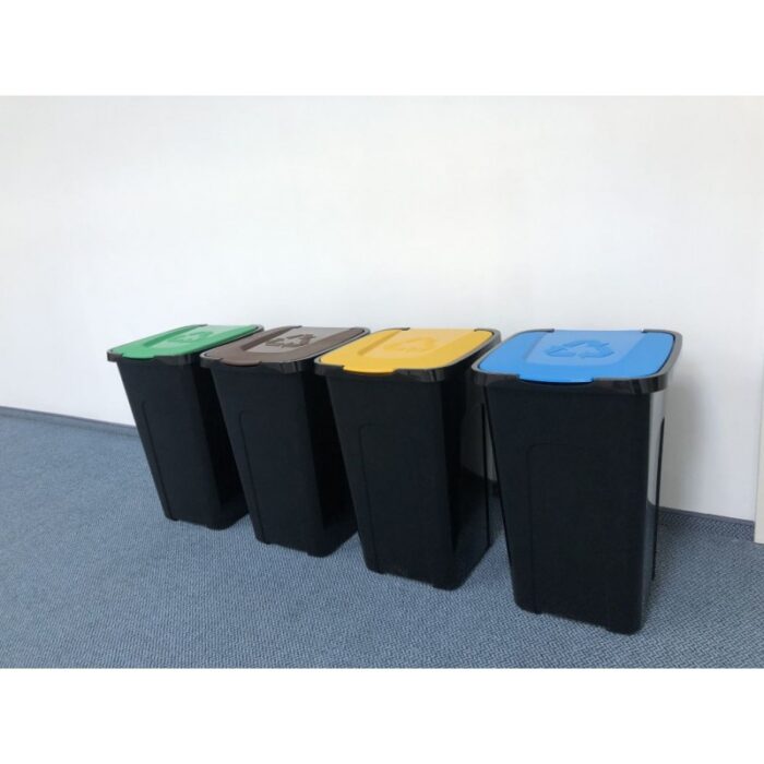 Kosz do segregacji śmieci Sortix 50L papier, plastik, szkło, bio - obrazek 9