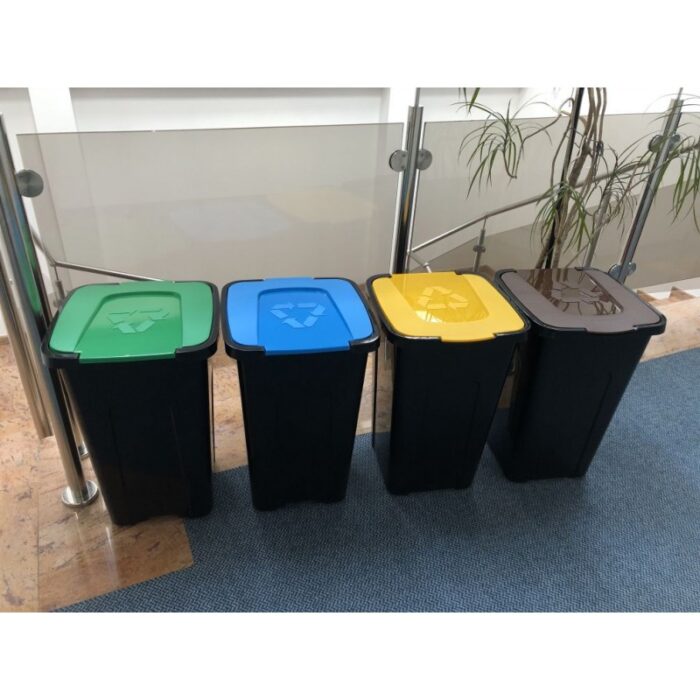 Kosz do segregacji śmieci Sortix 50L papier, plastik, szkło, bio - obrazek 12