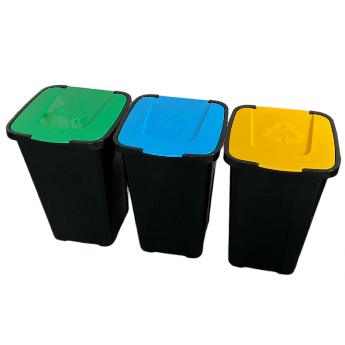 Kosz do segregacji śmieci Sortix 50L papier, plastik, szkło, bio - obrazek 14