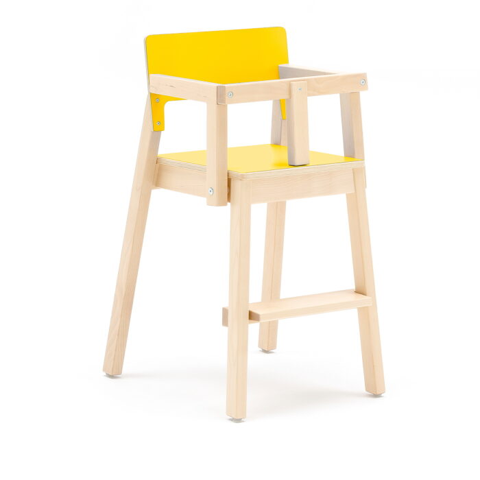 #en Chair Love 50 birch. Seatheight 50 cm. Seat and backrest yellow laminat