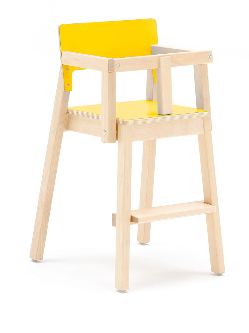 #en Chair Love 50 birch. Seatheight 50 cm. Seat and backrest yellow laminat