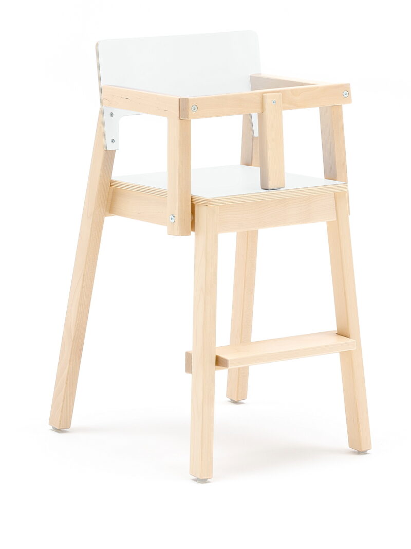 #en Chair Love 50 birch. Seatheight 50 cm. Seat and backrest white laminate