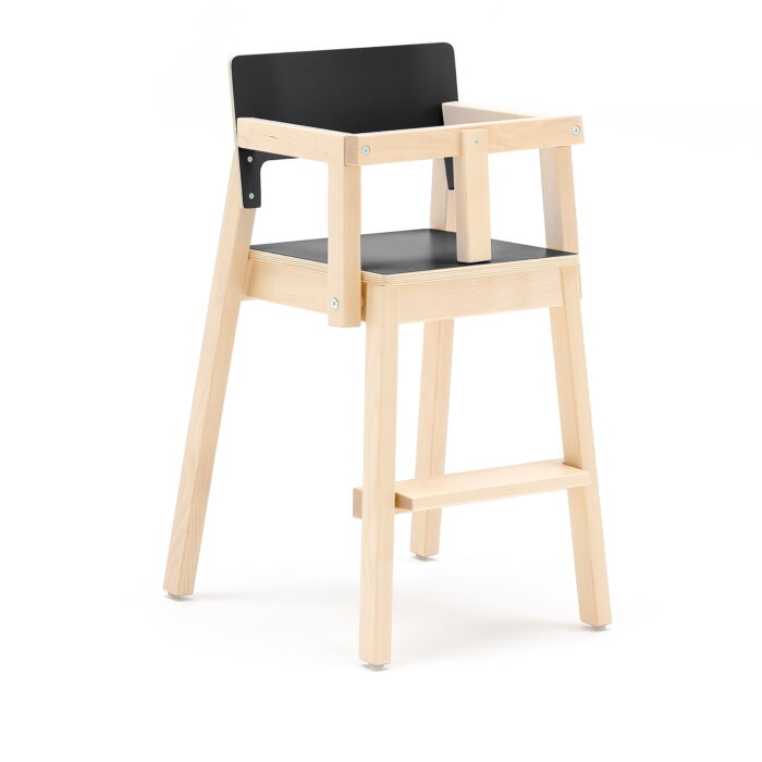 #en Chair Love 50 birch. Seatheight 50 cm. Seat and backrest black laminate
