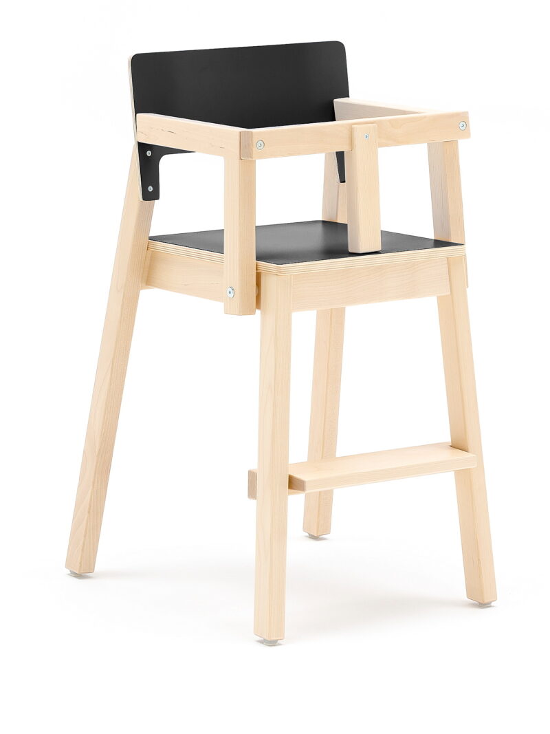 #en Chair Love 50 birch. Seatheight 50 cm. Seat and backrest black laminate